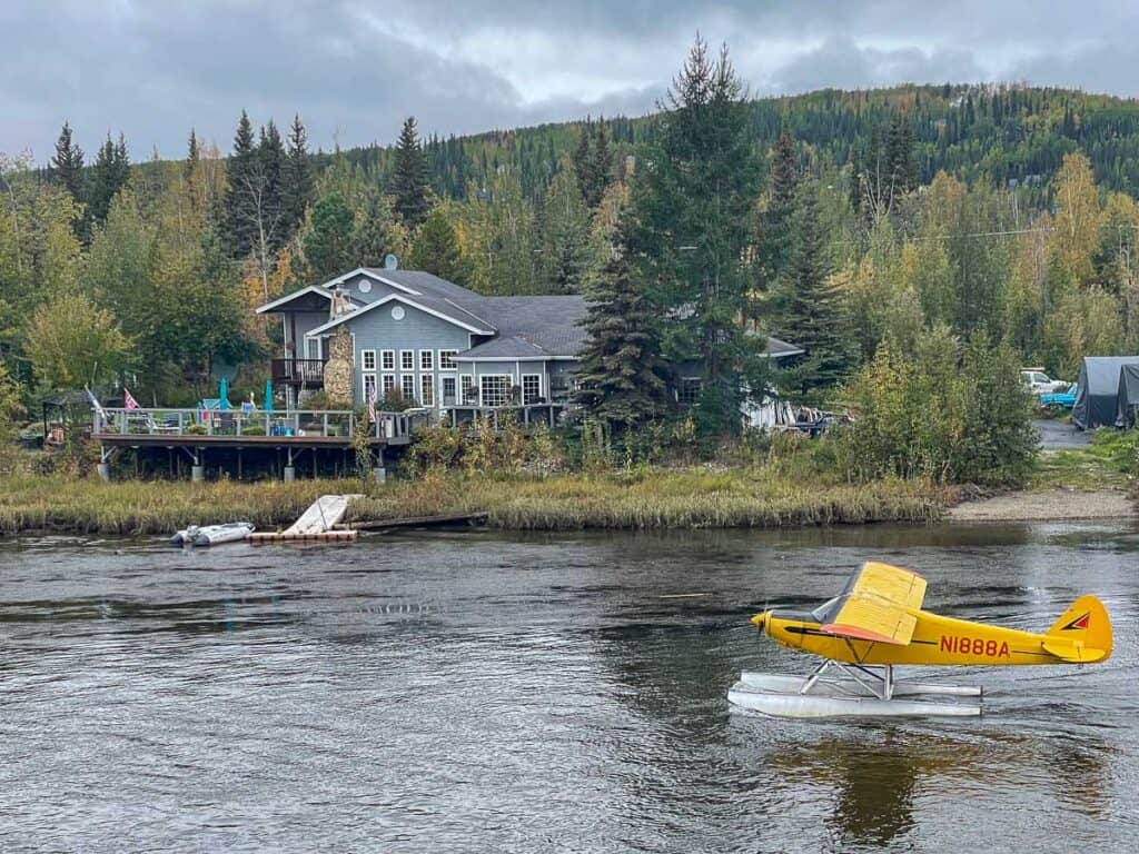 float plane in a lake